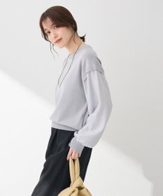 Green Parks 袖光沢ドッキングニットプルオーバー