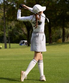 PW CIRCULUS 【吸水速乾 / UV遮蔽率99.9% UVカット / ストレッチ】【WOMEN】アニマルグラフィックロングスリーブモックT ゴルフウェア レディース