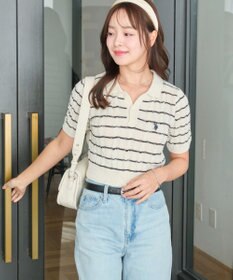 WEGO 別注USPOLO　ケーブルニットポロ