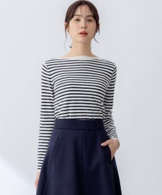 組曲 シルク混ニットロングＴシャツ