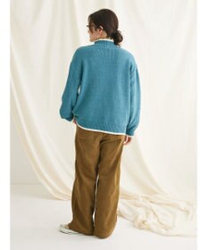 CRAFT STANDARD BOUTIQUE 洗えるモールニット配色プルオーバー