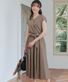 Tiaclasse 【トップス&スカートセット・洗える】ストレッチタフタセットアップ