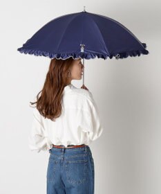 MOONBAT 【WEB限定】POLO RALPH LAUREN（ポロ ラルフローレン）晴雨兼用日傘 長傘 ワンポイントベア刺繍 フリル 一級遮光 遮熱 UV