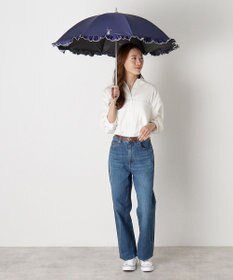 MOONBAT 【WEB限定】POLO RALPH LAUREN（ポロ ラルフローレン）晴雨兼用日傘 長傘 ワンポイントベア刺繍 フリル 一級遮光 遮熱 UV