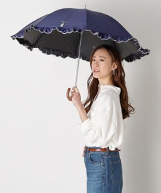 MOONBAT 【WEB限定】POLO RALPH LAUREN（ポロ ラルフローレン）晴雨兼用日傘 長傘 ワンポイントベア刺繍 フリル 一級遮光 遮熱 UV