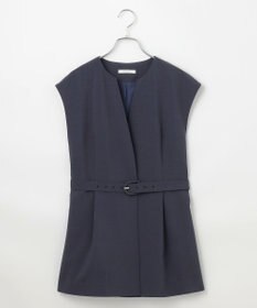 #Newans 【洗濯機可能/ストレッチ】ペプラムジレ