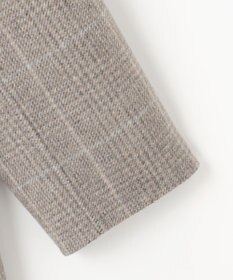 自由区 L 【17号サイズまで展開・カタログ掲載】ウールリバーチェック柄ダブルブレスト コート