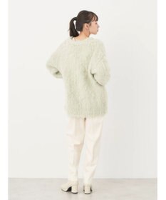 earth music&ecology 起毛リボンニットカーディガン