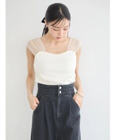 earth music&ecology チュールドッキングカップ付キャミソール