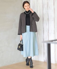 自由区 ツイードライクニット カーディガン