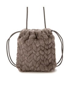 UNBILLION カシュカシュ cachecache / ミンク風カットファー巾着ミニバッグ