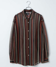 WEGO 【ユニセックス着用ITEM】ストライプメッシュBIGシャツ