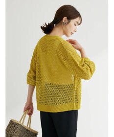 Green Parks 洗えるすかし編みニットカーディガン