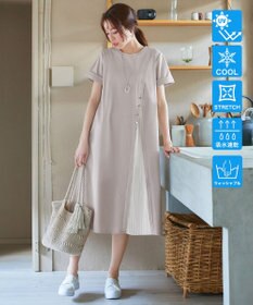 Tiaclasse 【UVケア・接触冷感】”あまラク” アシメプリーツカットソーワンピース