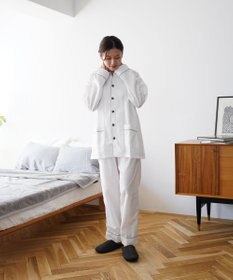 京和晒綿紗 【紗栄子さん愛用パジャマの色違い/UNISEX】ガーゼパジャマ 2重合わせ 白