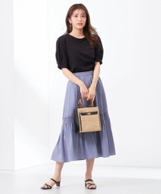 ANY SIS 【UVケア】プレーティングジャージー タックスリーブ カットソー