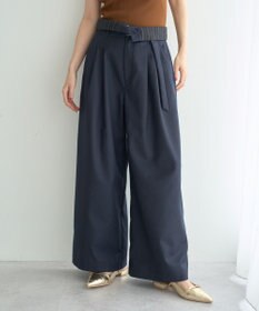 YECCA VECCA ベルト付き2wayタックワイドパンツ