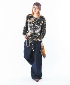 WEGO 【ユニセックス着用ITEM/MLサイズ展開】グラフィックヘンリーネックT(LS)