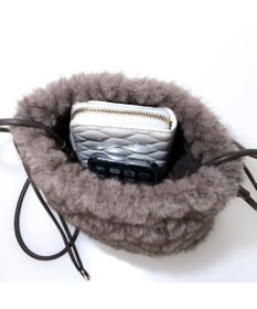 UNBILLION カシュカシュ cachecache / ミンク風カットファー巾着ミニバッグ