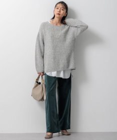 23区 【洗える】23区DENIM ベルベットストレッチ ワイドパンツ