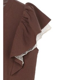 earth music&ecology レースドッキングフリルニットプルオーバー