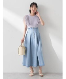 earth music&ecology 袖レースリブニットプルオーバー