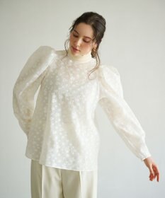 #Newans シアーパフスリーブブラウス