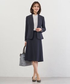 J.PRESS LADIES 【セットアップ対応】セラテリーダブルクロス ノーカラー ジャケット