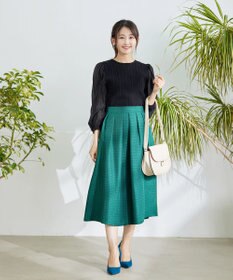 Tiaclasse 【洗える】袖ドッキングリブニットトップス