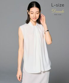 BEIGE， 【L-size】ANITA / ノースリーブタックブラウス
