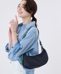LeSportsac MED HAMMOCK ADJ BAG/ディープシー/ボトルグリーンウェビング