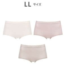 Wing 【お得なセット】 ショーツ ３枚セット 綿混(身生地部) ここちよいフィット感 【デイリーフィット やわらかコットン】 はきこみ丈ふかめ EC5830 ウイング／ワコール