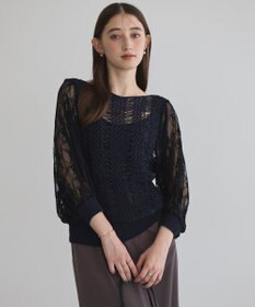 YECCA VECCA 【archive】テープヤーン袖レースプルオーバー