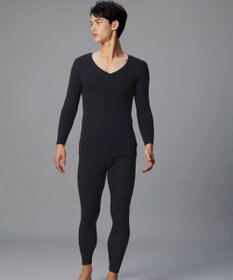 WACOAL MEN 綿混インナー Vネック ８分袖 しっかりあたたかい 保温性 肌側起毛 ストレッチ素材 逆三シルエット設計 メンズ GL5021 /ブロス