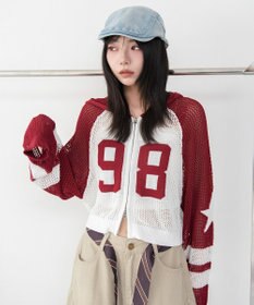 WEGO ラグランメッシュニットパーカー