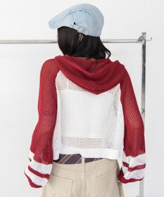 WEGO ラグランメッシュニットパーカー