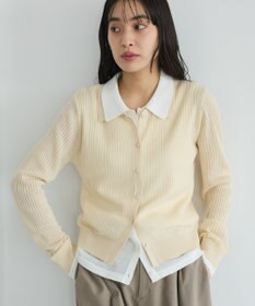 CRAFT STANDARD BOUTIQUE レイヤードポロ衿カーディガン