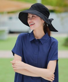 Tiaclasse 後ろリボンつば広ハット