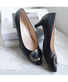 Pointer 【5cmヒール】日本製 高級本革モチーフ付きパンプス