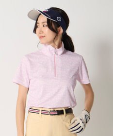 FILA GOLF／marie claire 【marie claire SPORT】 ハートデザイン柄ハーフジップ半袖シャツ