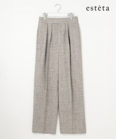 23区 S 【エステータ】リネンミックスツイード ワイドシルエットパンツ