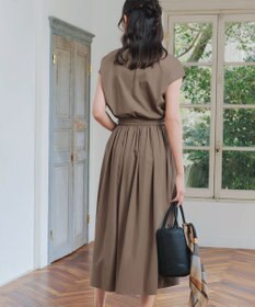 Tiaclasse 【トップス&スカートセット・洗える】ストレッチタフタセットアップ