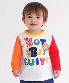 MIKI HOUSE HOT BISCUITS 【80-120cm】 カラフルロゴ 長袖Tシャツ