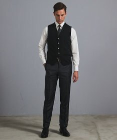 GOTAIRIKU 体温調整に【洗える/チクチクしにくい/ピリングしにくい】イタリア糸 ハイゲージ ベスト_WOOL100%