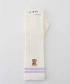ANY KIDS 二―ハイソックス（クマ刺繍×ライン）