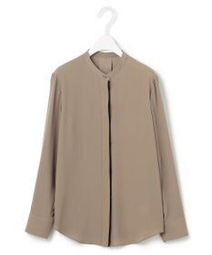 ICB 【WEB限定カラーあり・速乾・洗える】BackSatinAmunzen バンドカラーブラウス