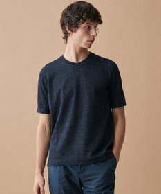 JOSEPH ABBOUD 【フランス産リネン×尾州の技術・清涼感】ノルマンディリネントップジャージー Vネック Tシャツ