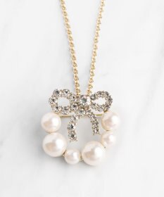 TOCCA 【2WAY】PROMISE PEARL RIBBON BROOCH NECKLACE ブローチ ネックレス