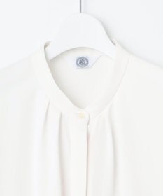 J.PRESS LADIES S 【洗える】パウダージョーゼット ボウタイ バンドカラー ブラウス