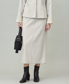 ICB 【裏起毛】 ウォームサテン Iラインスカート トープ系